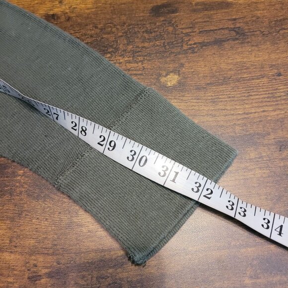 American Eagle Vintage Fit Thermal Logo Shirt Size S Olive Green Stretch - Picture 8 of 8